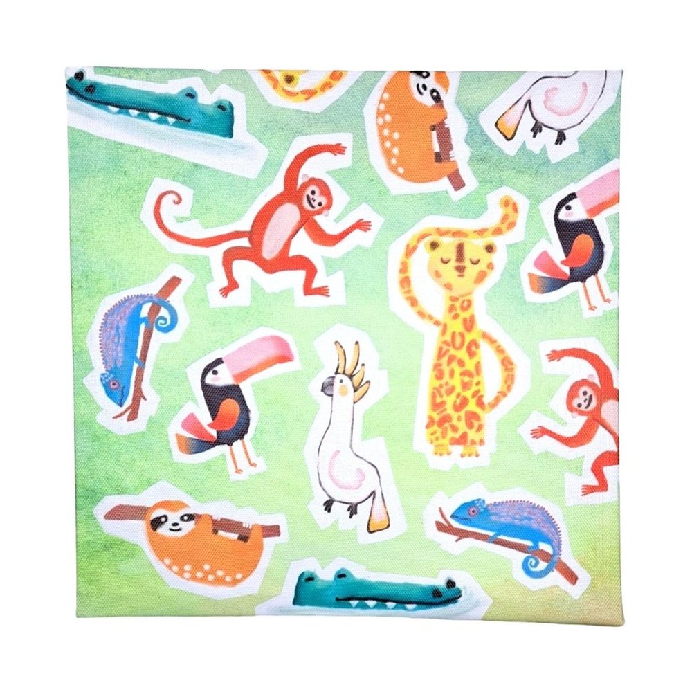 Art Animal Wall Canvas Print Zoo Kid Child Nursery Picture Print Giraffe Monkey